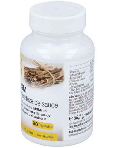 Msm Con Corteza De Sauce 630Mg 90Cap. Sg Vegan