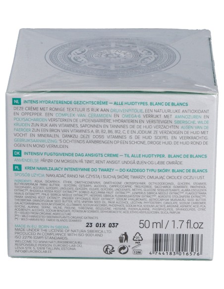Natura Siberica Crema Facial De D¡A, Hidrataci¢N Intensiva Blanc De Blancs 50 Ml