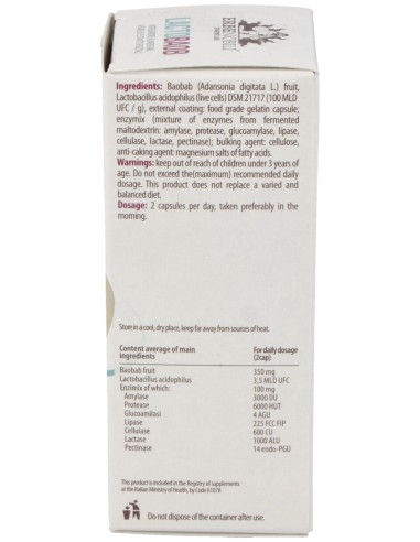 Lactobaob Compost Enzimas Digestivos 42Caps