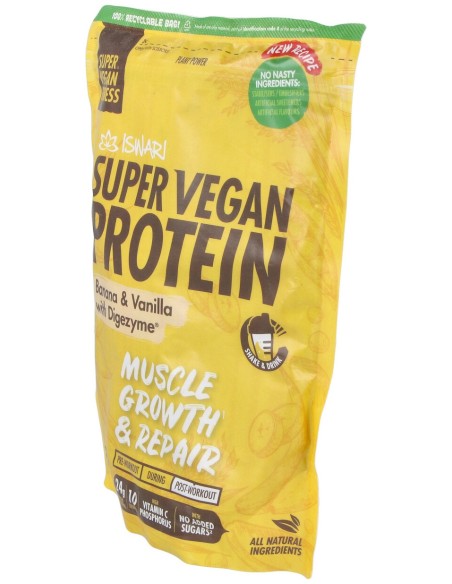 Iswari Super Vegan Fitness Proteína Banana Vainilla 350G