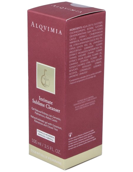 Alqvimia Gel Íntimo Geranio Palmarosa Árbol Casto 100Ml