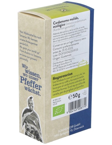 Sonnentor Cardamomo Molido Bio 50G