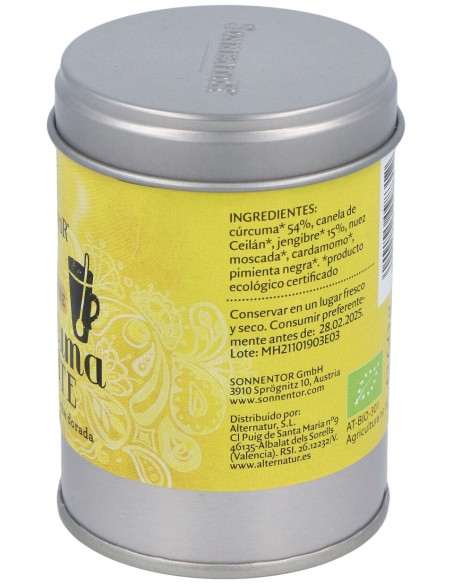 Curcuma Latte Ginger Leche Dorada Lata 60Gr. Bio