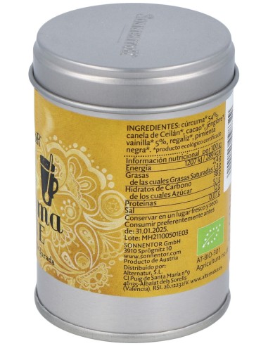 Curcuma Latte Vainilla Leche Dorada Lata 60Gr. Bio