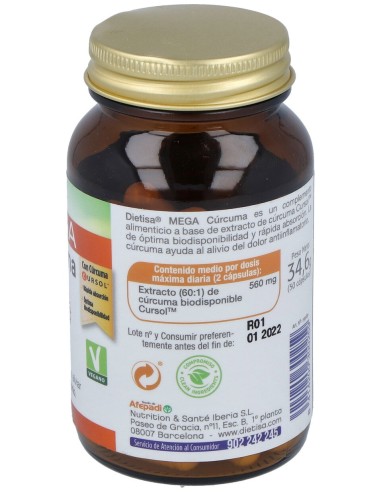 Dietisa Mega Curcuma 50 Capsulas