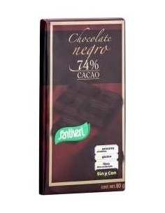 Santiveri Chocolate Nego 74% Cacao Sin Azucar 80G