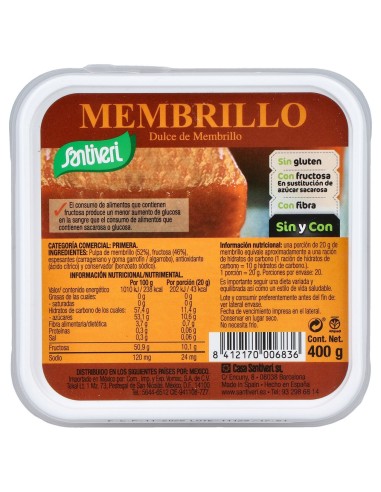Membrillo Con Fructosa 400Gr