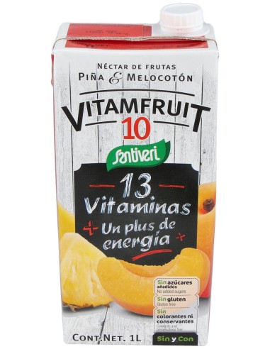 Santiveri Vitamfruit N-10 Zumo Piña Y Melocotón 1L