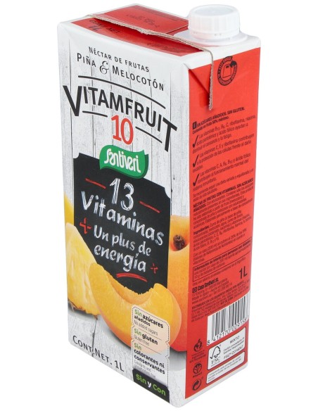 Santiveri Vitamfruit N-10 Zumo Piña Y Melocotón 1L