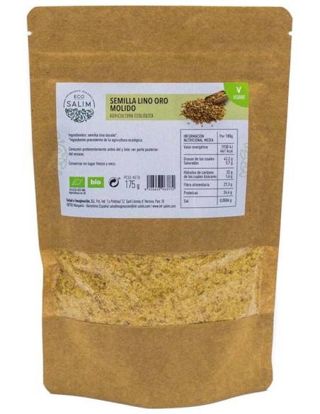 Eco-Salim Bio Vegan Semillas De Lino Oro Molido 175G