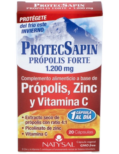 Natysal Protecsapin Própolis Forte 1 200 Mg 20 Cápsulas