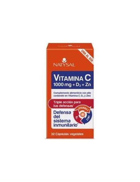 Vitamina C 1000Mg. + D3 + Zinc 32Cap.