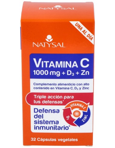 Vitamina C 1000Mg. + D3 + Zinc 32Cap.