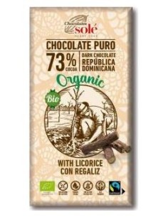 Chocolates Sole Chocolate Negro Con Regaliz 73% 100G