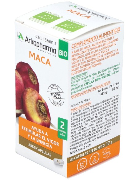 Arkocapsulas Maca Bio 40Caps