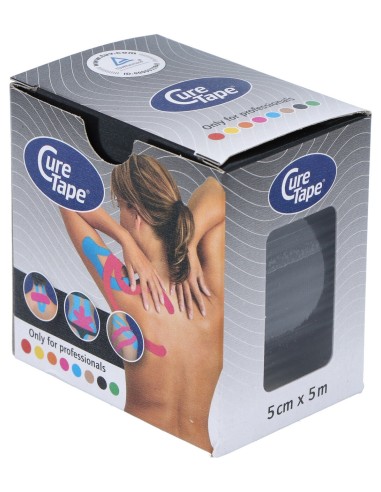 Cure Tape Negro Vendaje Neuromuscular (5Cm X 5M)