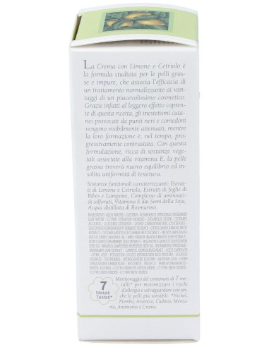 Crema Facial Limon Y Pepino 50Ml.