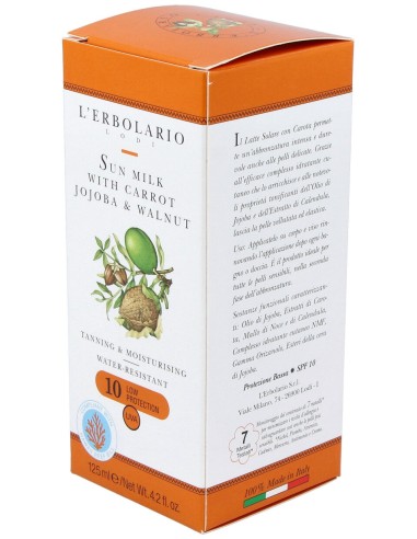 Solar Leche Zanahoria Y Jojoba Spf10 125Ml.