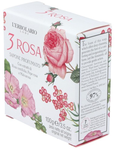 3 Rosas Jabon Pastilla 100Gr