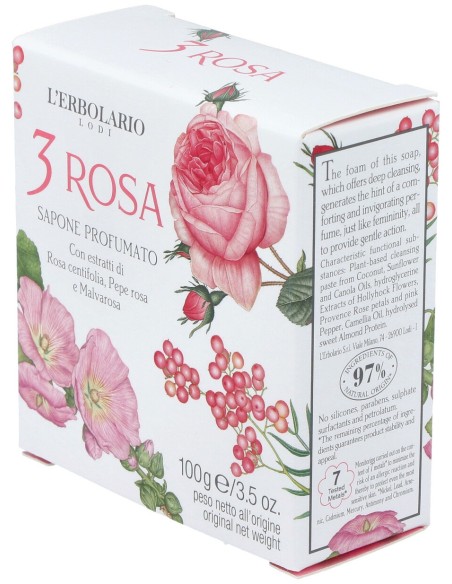 3 Rosas Jabon Pastilla 100Gr