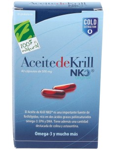 100% Natural Aceite De Krill Nko 40 Cápsulas De 500Mg