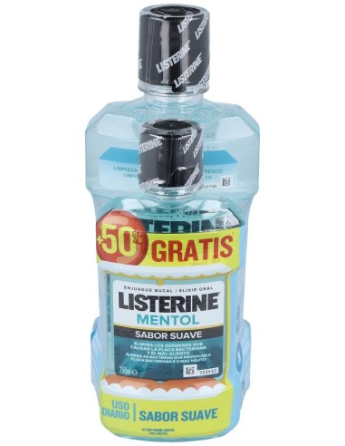 Listerine Mentol Sabor Suave Zero Alcohol 500Ml...