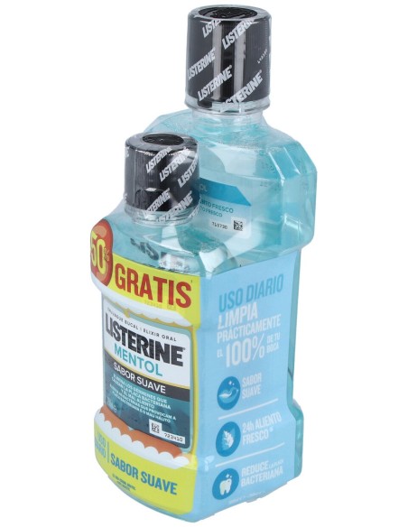 Listerine Mentol Sabor Suave Zero Alcohol 500Ml + 250Ml