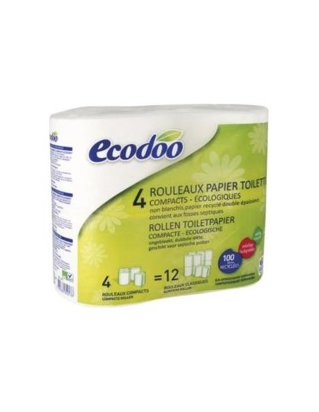 Ecodoo Papel Higienico 100% Fibra Reciclada 4Uds