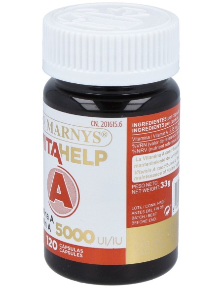 Marnys Vitamina A 5000Ui Línea Vitahelp 120Caps