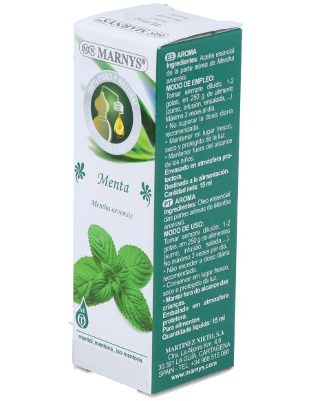 Marnys Aceite Esencial Alimentario De Menta Arvensis Estu 15Ml
