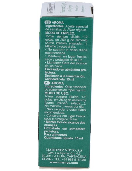Marnys Aceite Esencial Alimentario De Pimienta Negra Estuche 15Ml