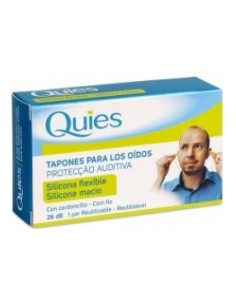 Quies Tapones Oídos De Silicona Con Cordoncillo 6Uds