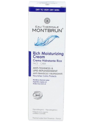Montbrun Crema Hidratante Rica Con Agua Termal...