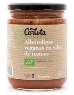 Carlota Organic Albondigas Salsa Tomat Bio Veg 425G