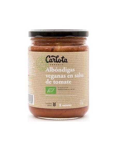 Carlota Organic Albondigas Salsa Tomat Bio Veg 425G