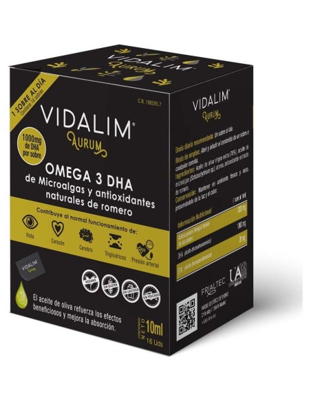 Vidalim Aurum Omega 3 Dha 16 Sobres