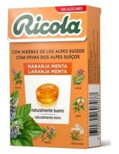 Ricola Naranja-Menta Caramelos Sin Azúcar 50G