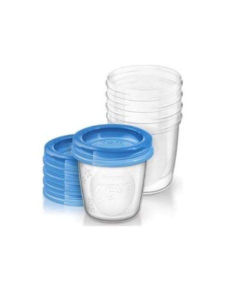 Avent Recipientes Para Leche Materna 5X180Ml + 5 Tapas