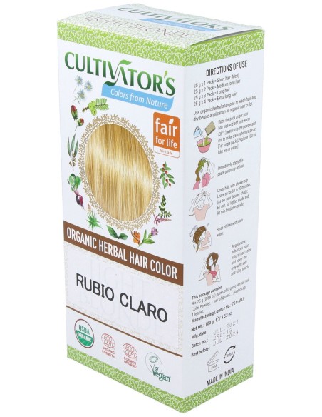 Rubio Claro Tinte Organico 100Gr. Ecocert