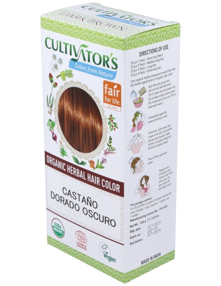 Castaño Dorado Oscuro Tinte Organico 100Gr Ecocert