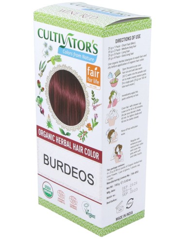 Burdeos Tinte Organico 100Gr. Ecocert