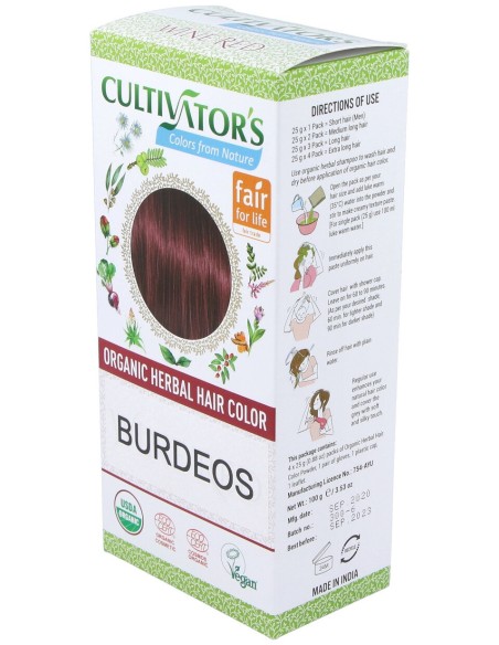 Burdeos Tinte Organico 100Gr. Ecocert