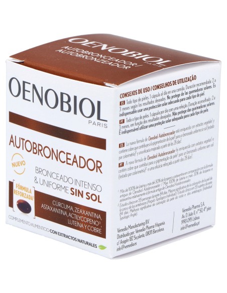 Oenobiol Autobronzant Hle Uniforme Et Lumineux Sans Soleil Boite De 30 Capsules