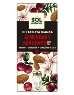 Chocolate Blanco Almendra Arandano Tableta 70G Bio