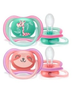 Philips Avent Chupete Ultra Air +18M Animales Rosa 2Uds