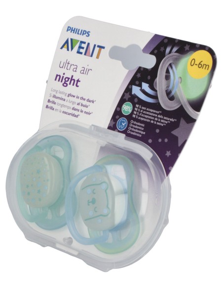 Chupete Nocturno 0-6Meses Verde 2Ud. Scf376/11