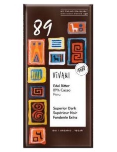 Chocolate Negro Superior 89% Peru Azucar Coco 80Gr