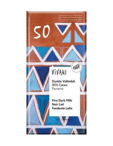 Vivani Chocolate Negro 50% Con Leche Y Azucar...