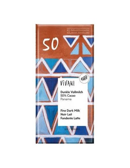 Vivani Chocolate Negro 50% Con Leche Y Azucar De Coco Bio 80G