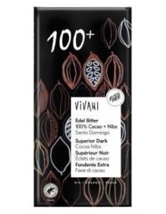 Chocolate Negro Superior 100% Nibs Cacao 80G Vegan
